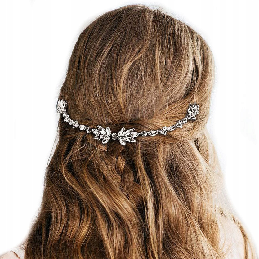 OZDOBA DO WŁOSÓW - kolor srebrny - ŚLUBNA grzebyk cyrkonie Rodzaj grzebyk