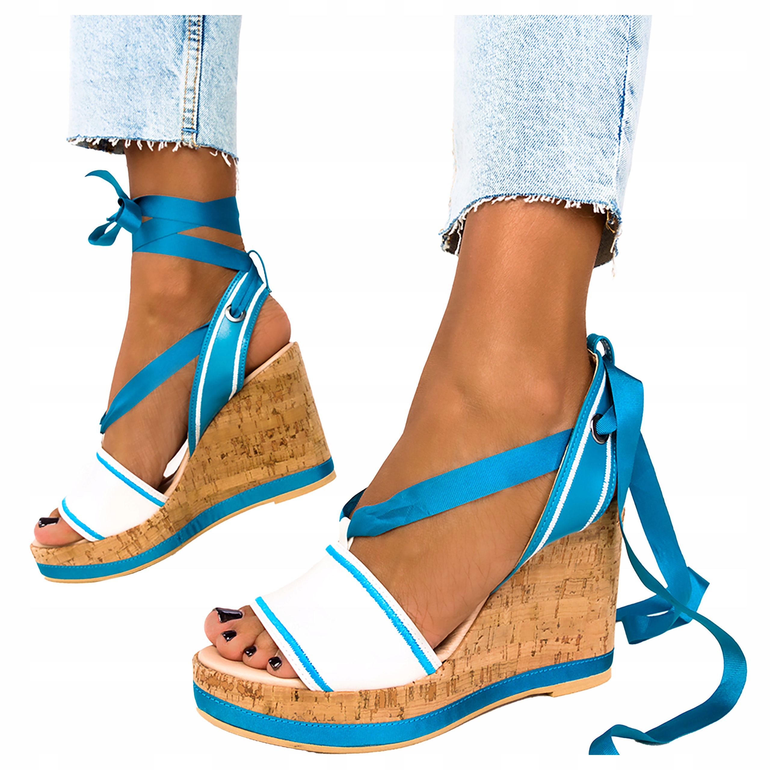 Kožené Sandály Polské Boty Na Klínku New r 40