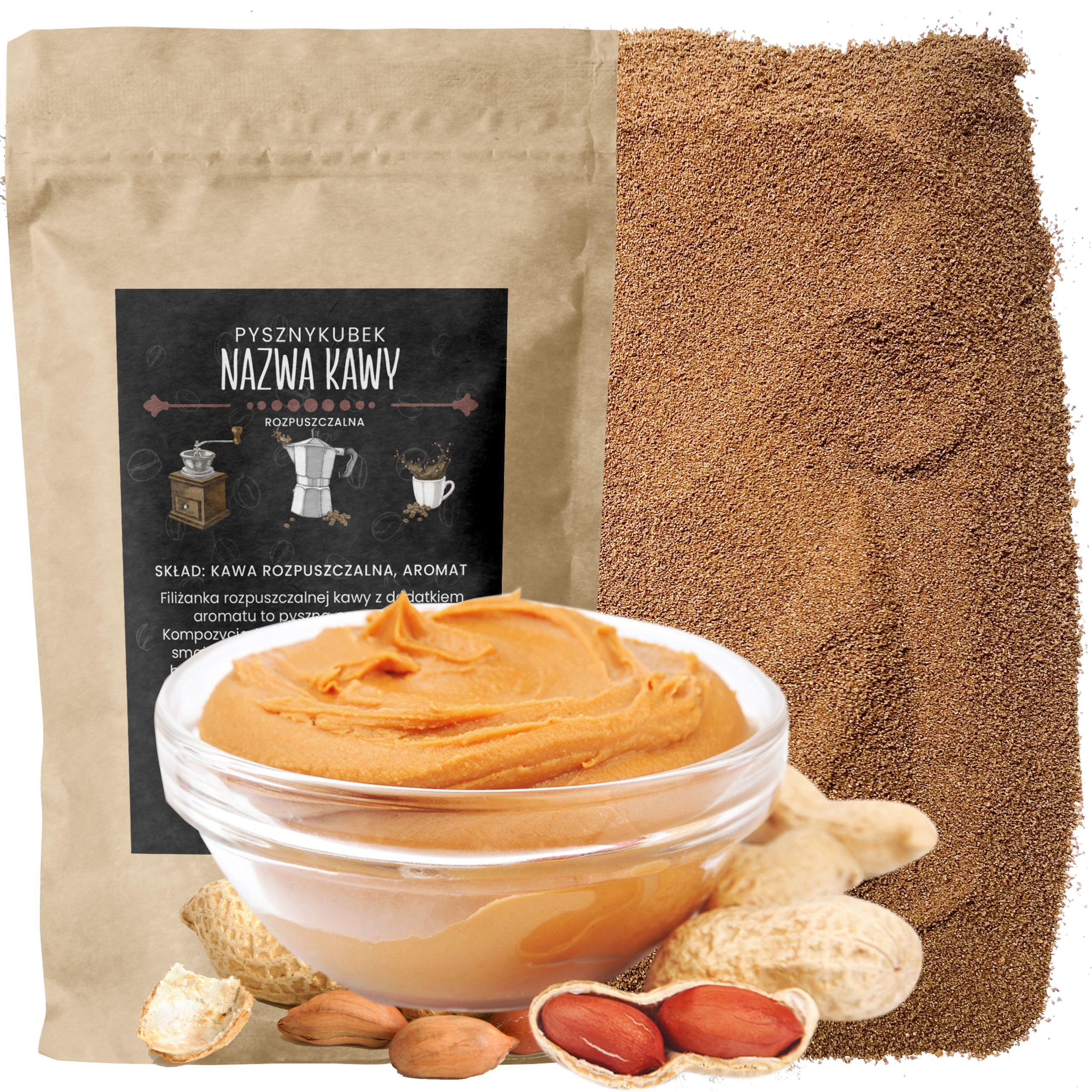 Kawa Rozpuszczalna smakowa Masło Orzechowe 1000g