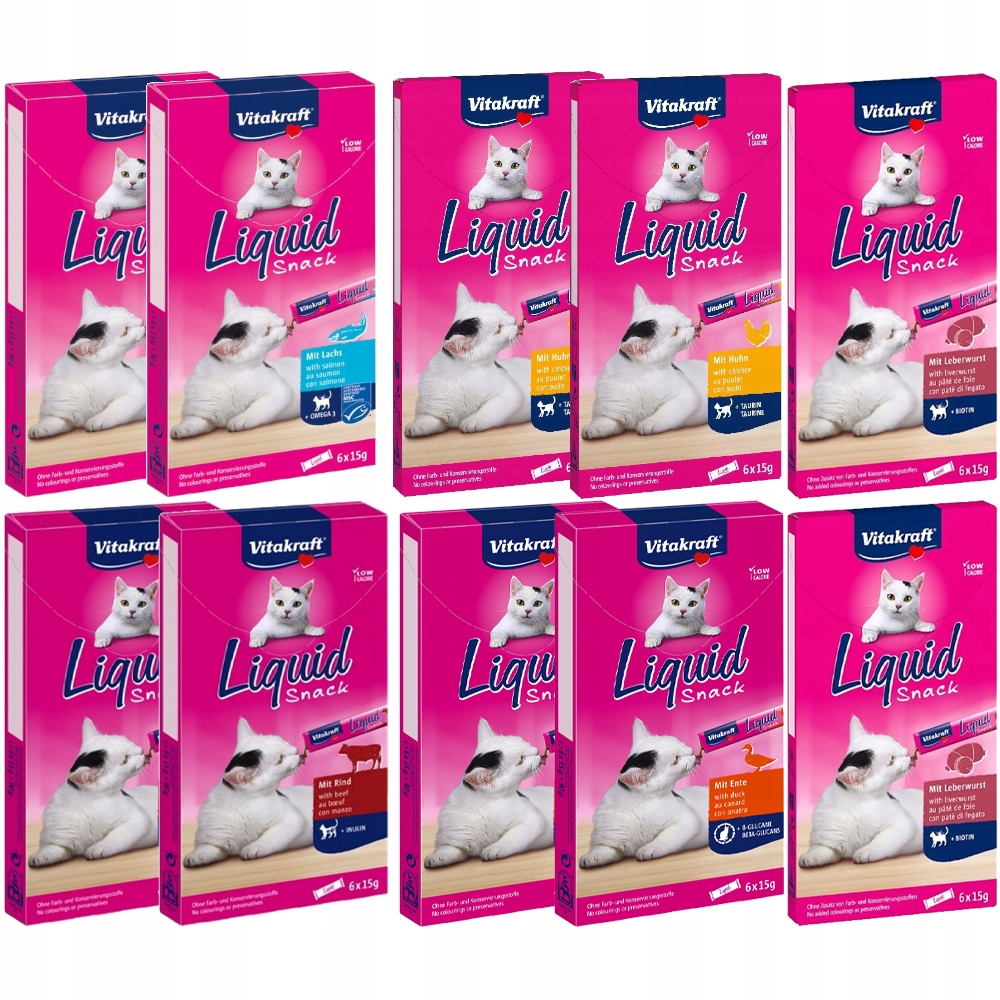 Levně Pamlsek pro kočky Vitakraft Cat Liquid Snack mix chutí 60x15 g