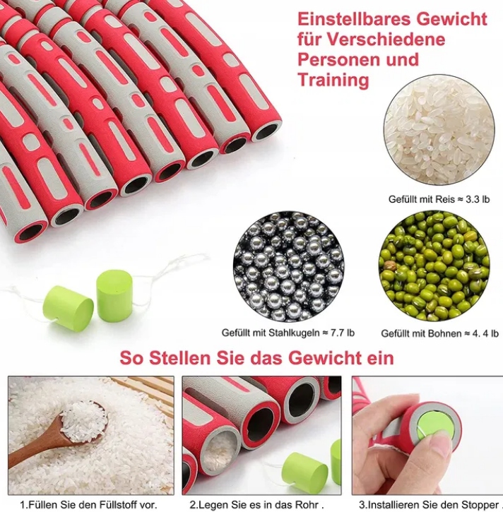 HULA HOP ODCHUDZAJĄCE SKŁADANE Z MASAŻEREM 95cm Model 001