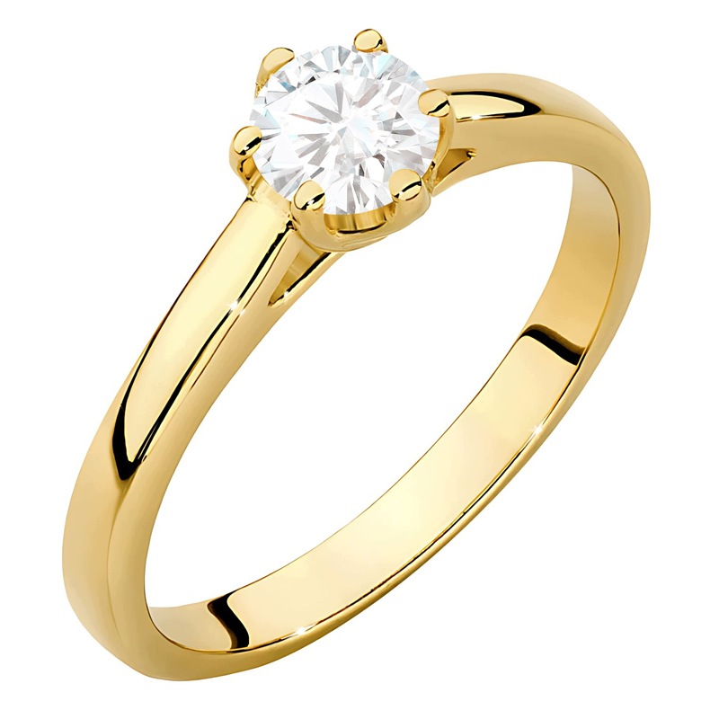 Zlatý Prstýnek pr. 585 14k s laboratorním diamantem 0,40ct Gravírování