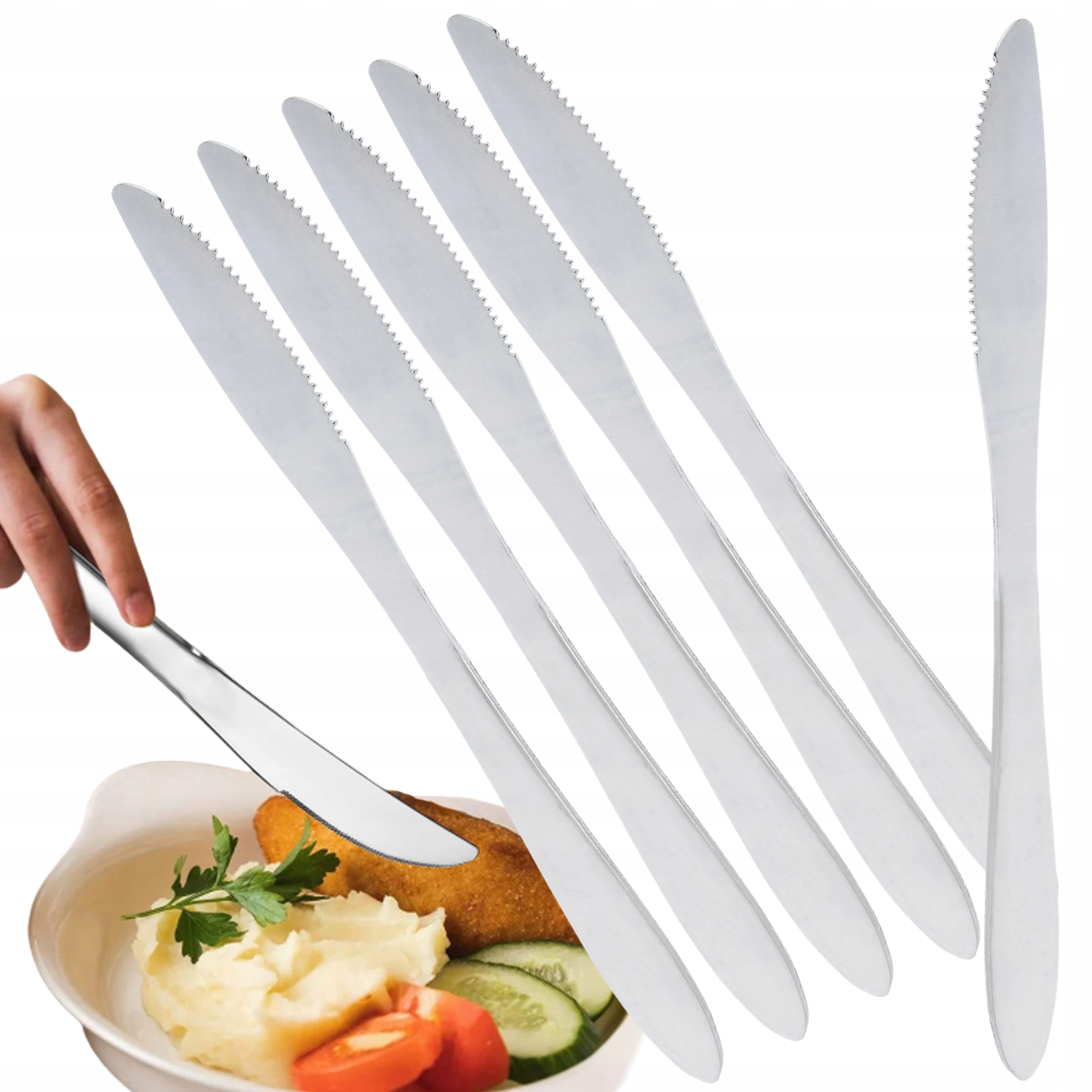 NOŻE OBIADOWE STOŁOWE SZTUĆCE ZESTAW NOŻY 6 szt.