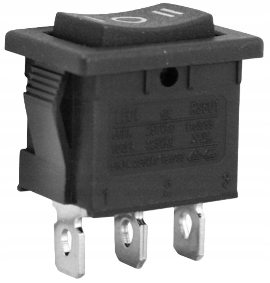 Przełącznik Kołyskowy Prostokąt 1-0-2 6A 250V 3 Pin Hq Leci