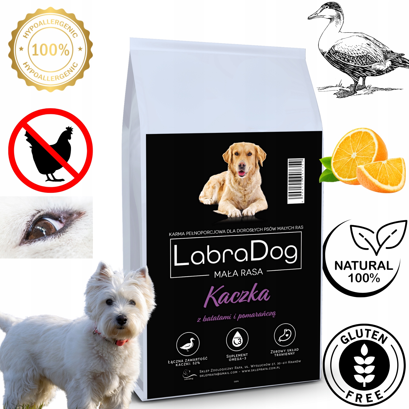 Levně LabraDog Superfood Hypoalergenní Kachna Citlivý Západ na skvrny 2kg