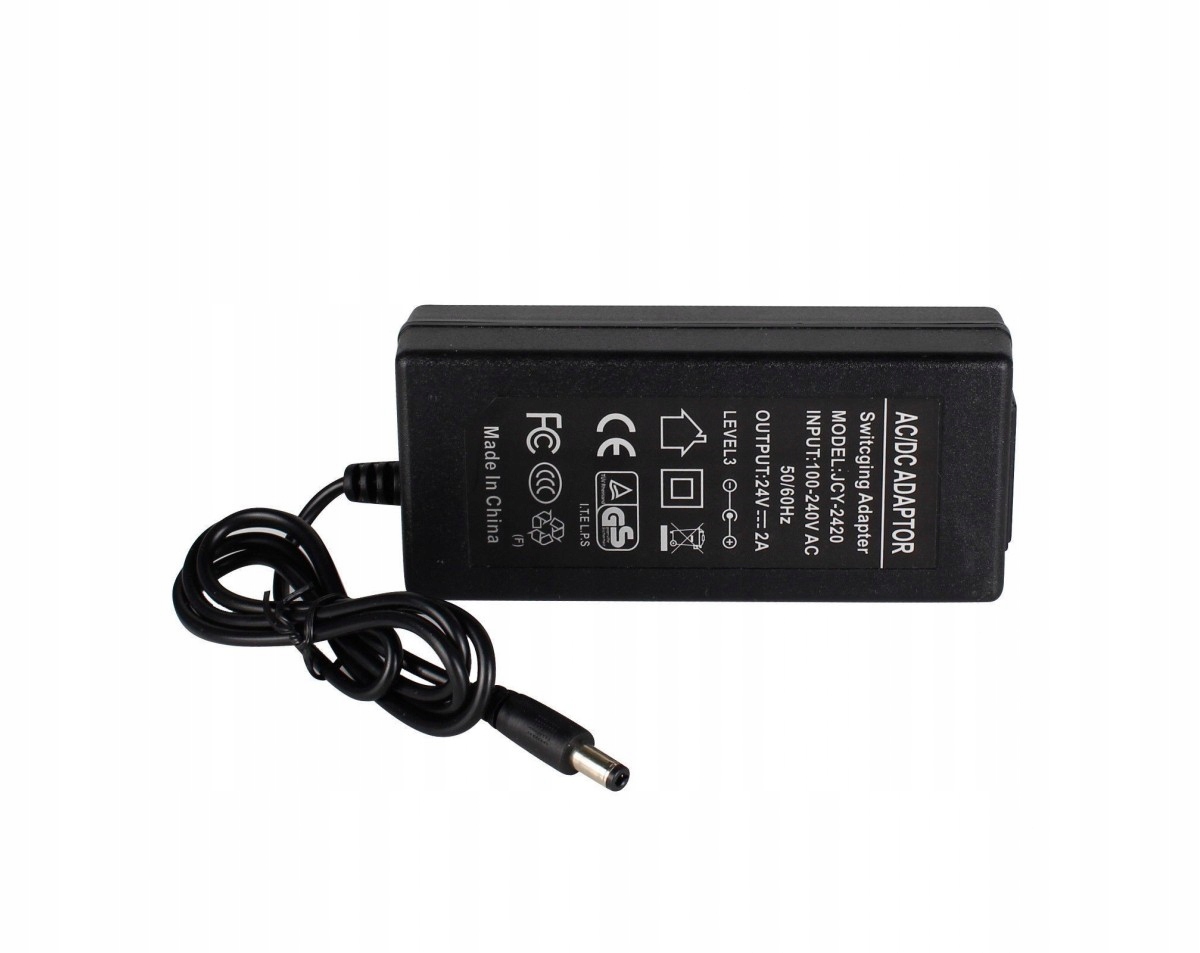 

Zasilacz laptopowy 24V 2A wtyk 2,5x5,5 +kabel sieć