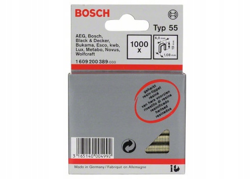 

Zszywki 19 mm Typ 55 Bosch 1000 szt.