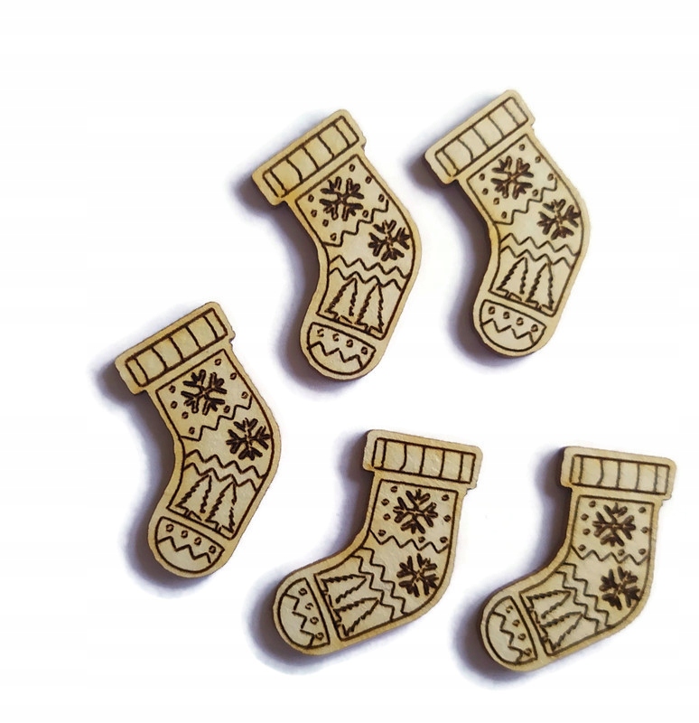 

Dekor kartki skarpetki świąteczne scrapki 5 szt