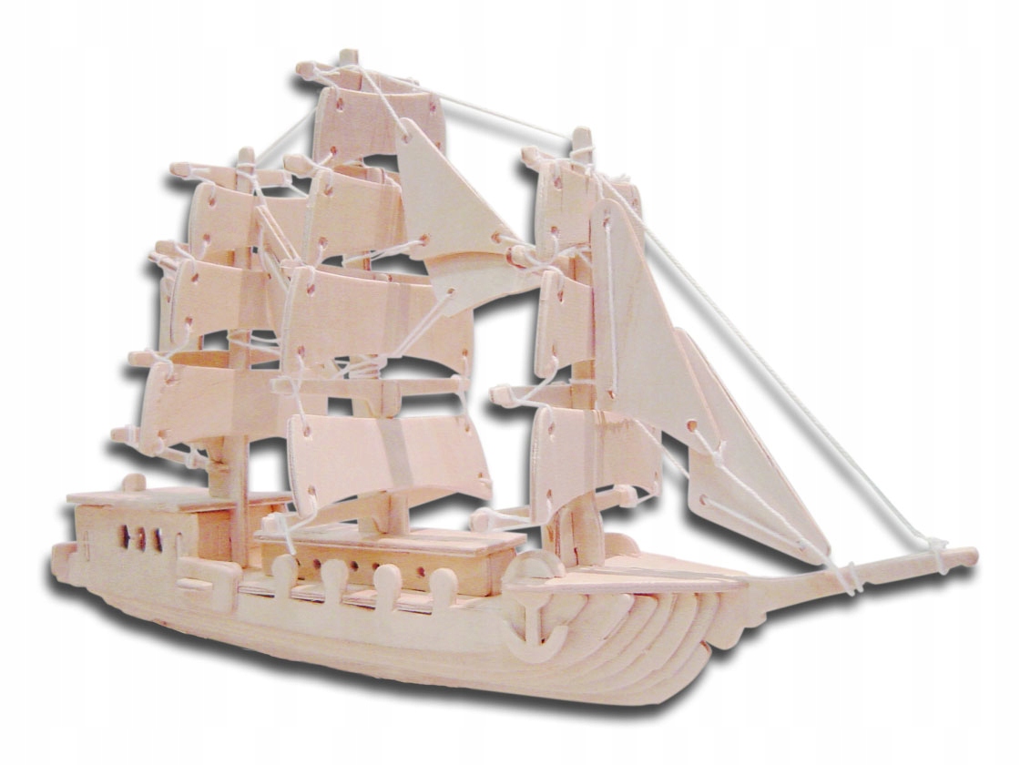 Żaglowiec składanka drewniana puzzle 3D P049A Sea-Land