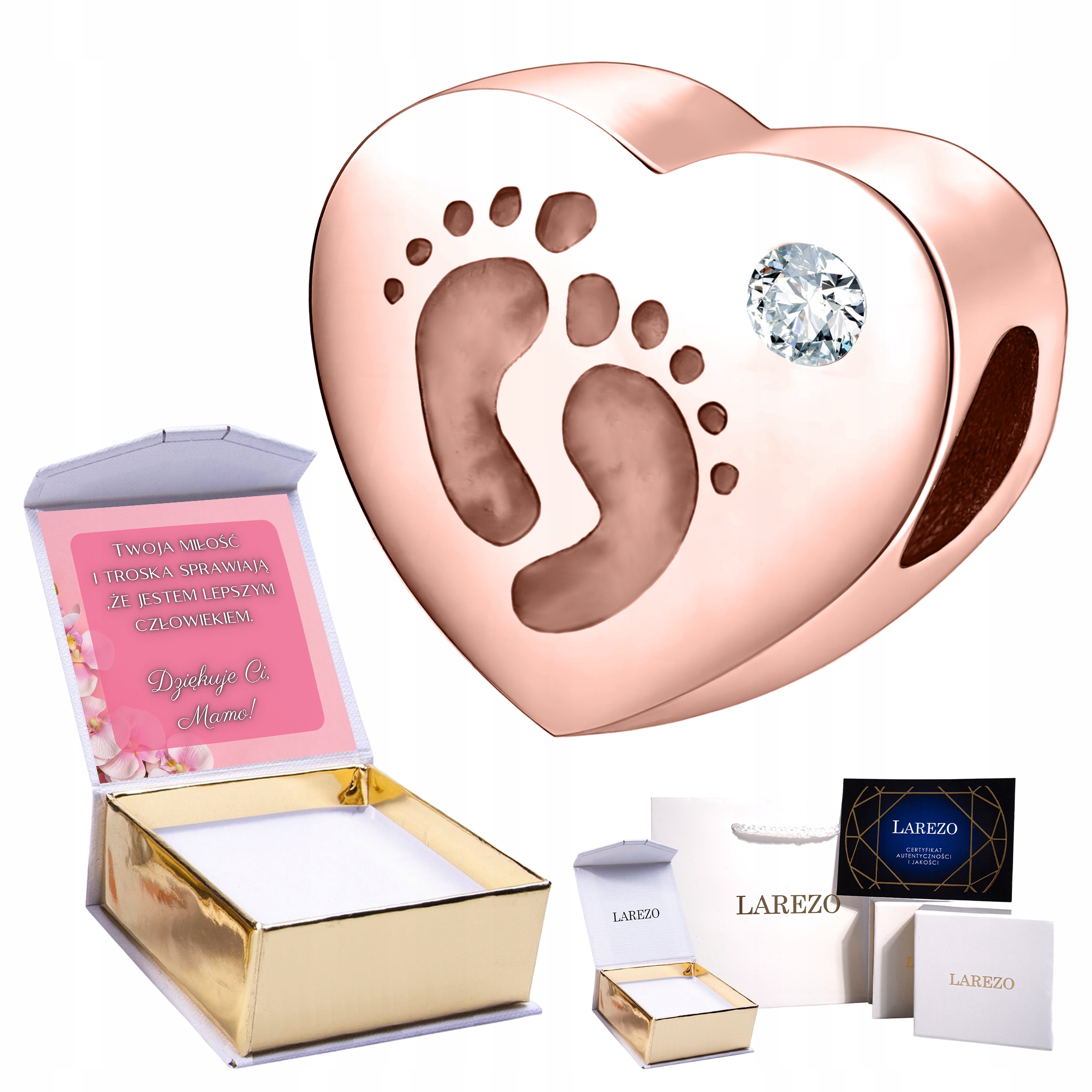 Růžový Charms Srdce Srdíčko Chodidla Dětské Zirkon Nohy Noha Potisk