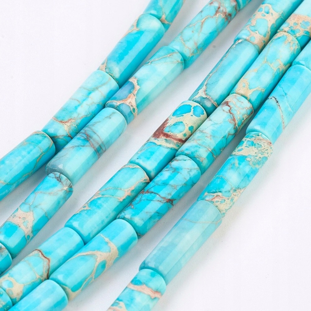 Jaspis Imperial, 13x4,5mm, cca 31ks, tyrkysová