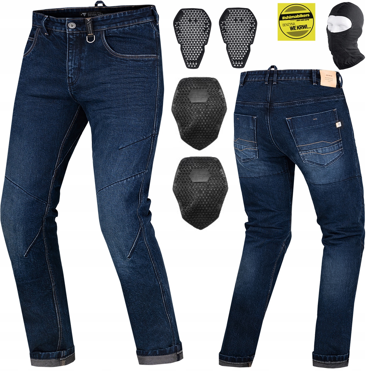 SPODNIE MOTOCYKLOWE | SHIMA DEVON | MĘSKIE JEANSY + OCHRANIACZE + GRATIS