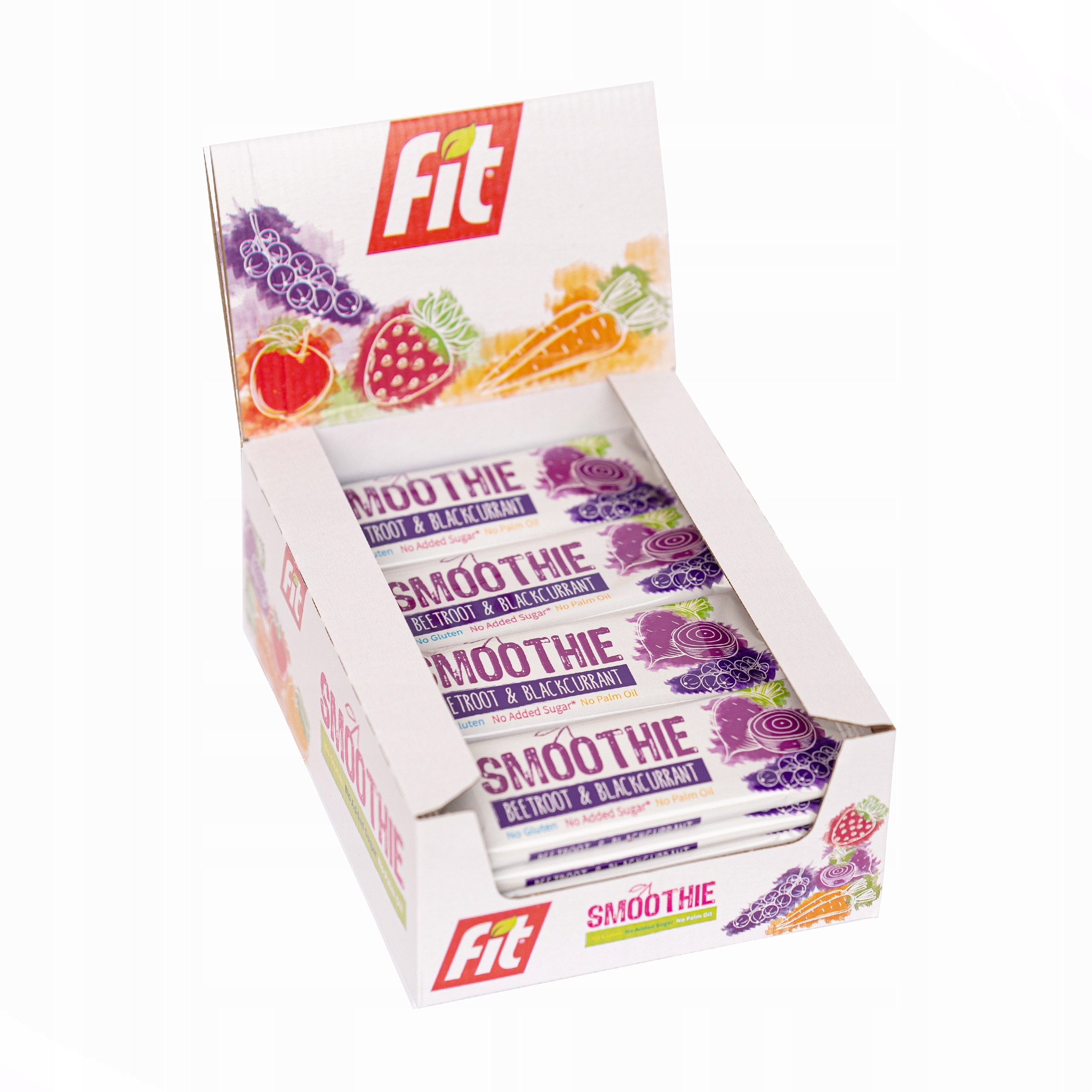 Sada tyčinek Fit Smoothie s červenou řepou a černým rybízem 24 × 32 g