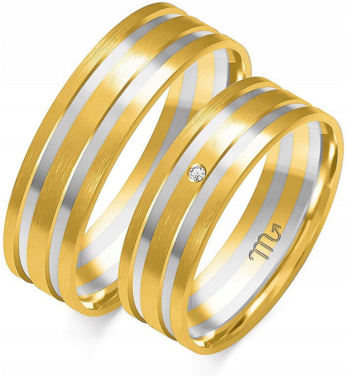 Zlatý snubní prsten na svatba pro pár 14K 585 vel. 29 30 31, dámská pánská kolekce