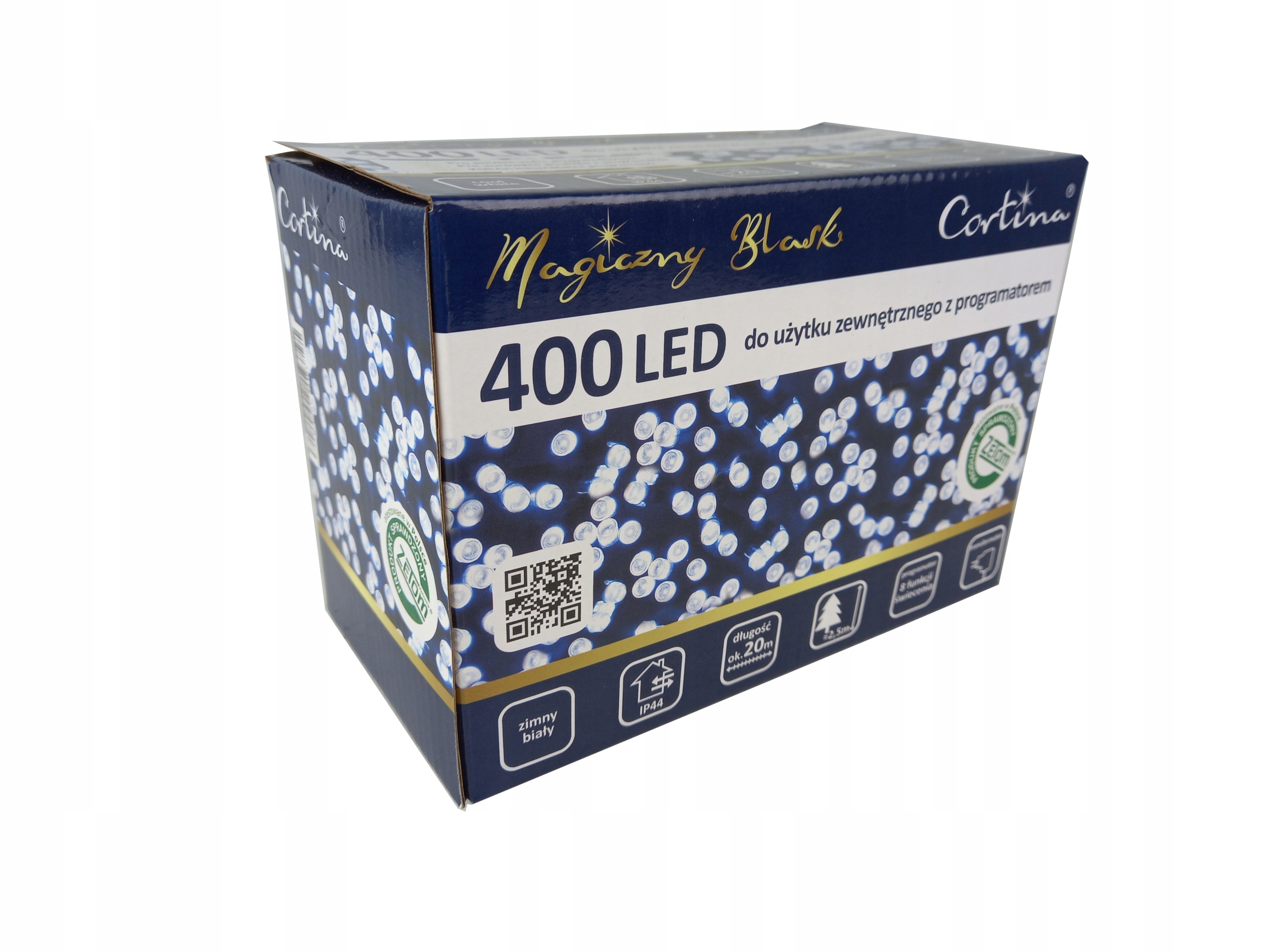 LAMPKI CHOINKOWE 400 LED ZIMNY BIAŁY PROGRAMATOR ZEWNĘTRZNE/WEWNĘTRZNE IP44