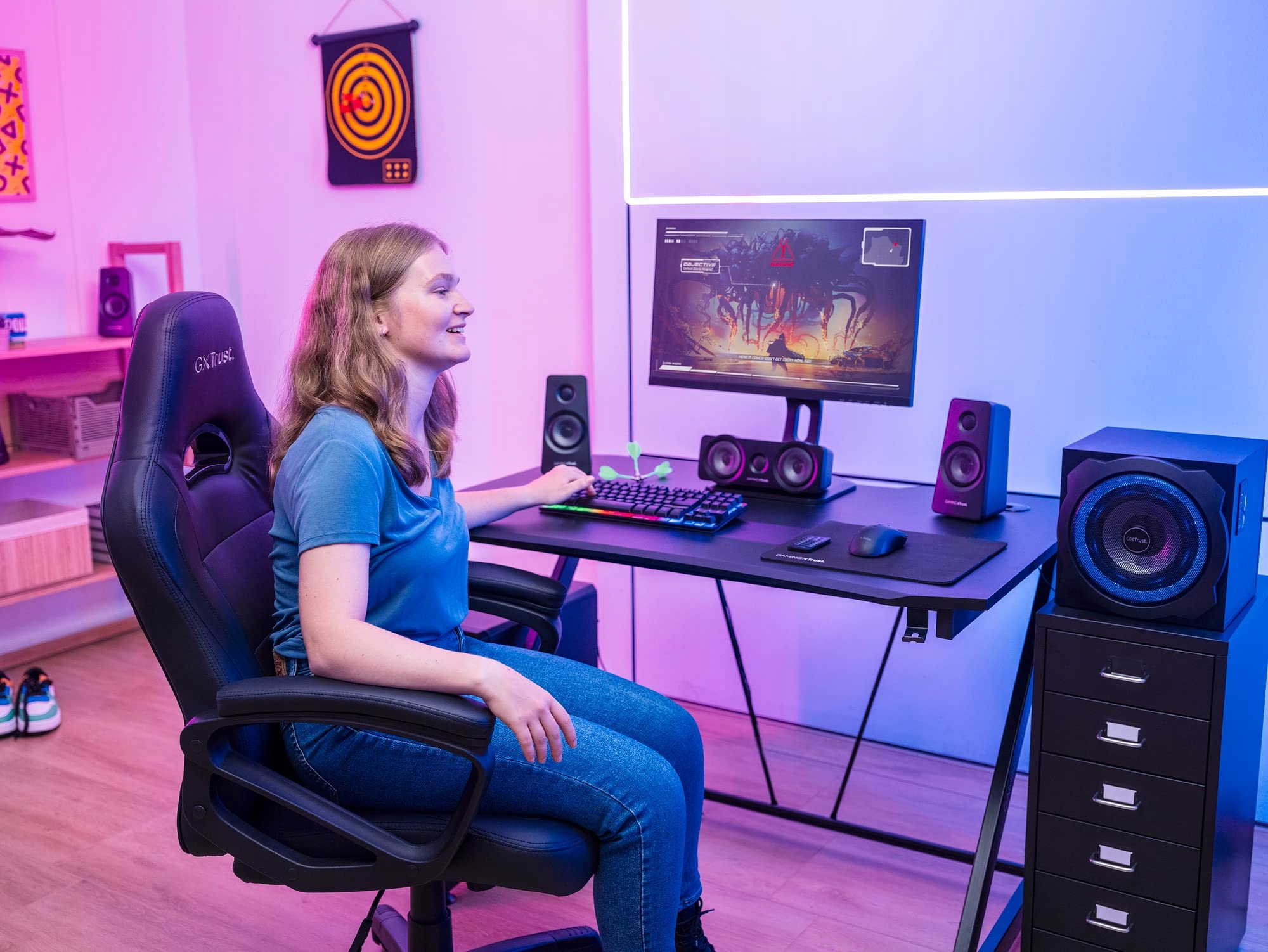TRUST GAMING GXT 658 TYTAN 5.1 Głośniki Surround z Subwooferem LED 180W — miniatura 9