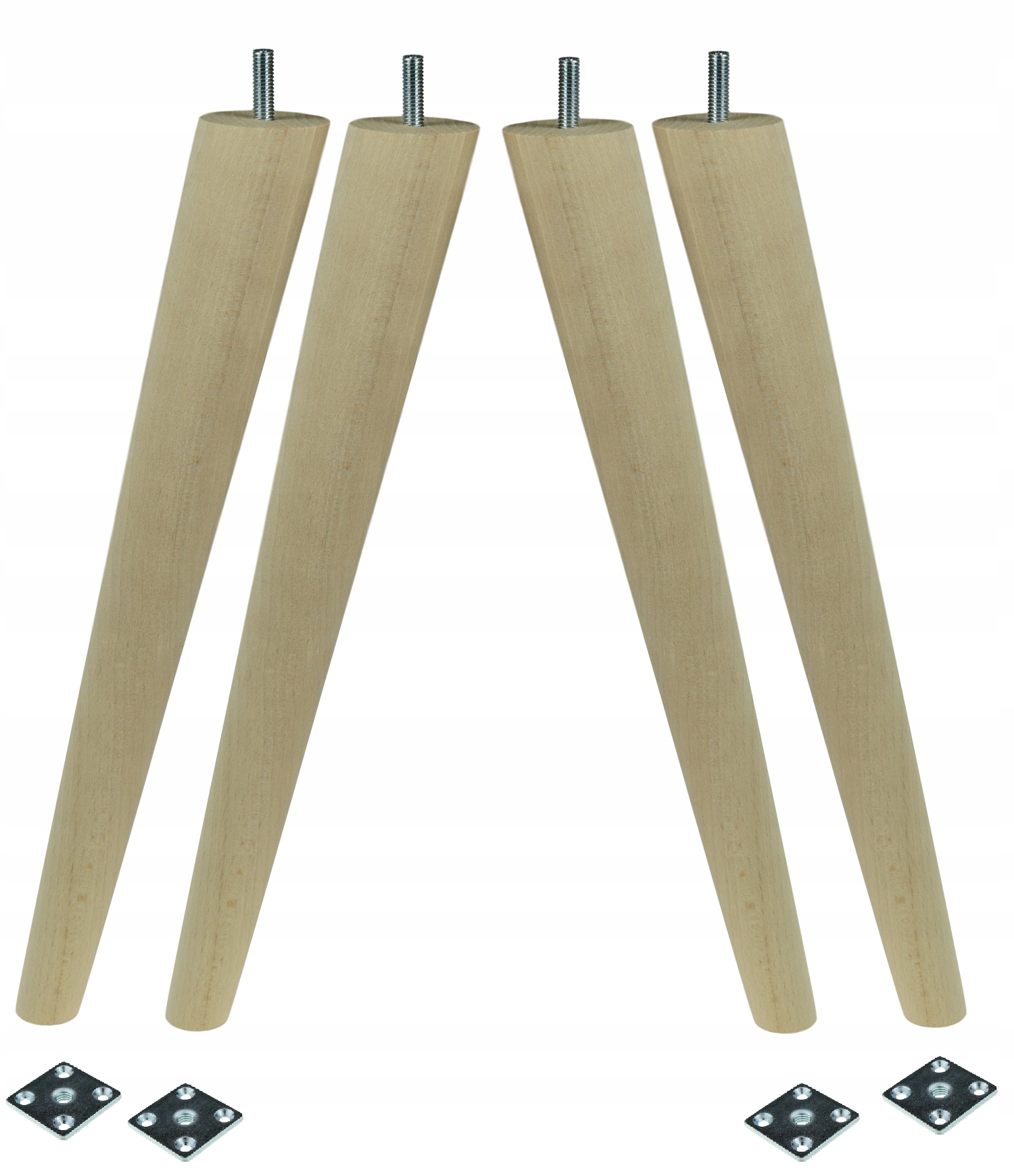 

Nogi Nóżki Drewniane surowe 35 cm blachy zestaw