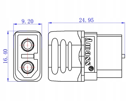 ZŁĄCZE AMASS XT60H WTYCZKA ŻEŃSKA KONEKTOR ZŁĄCZE GNIAZDO BANANOWE Z OSŁONĄ Kod producenta XT60H