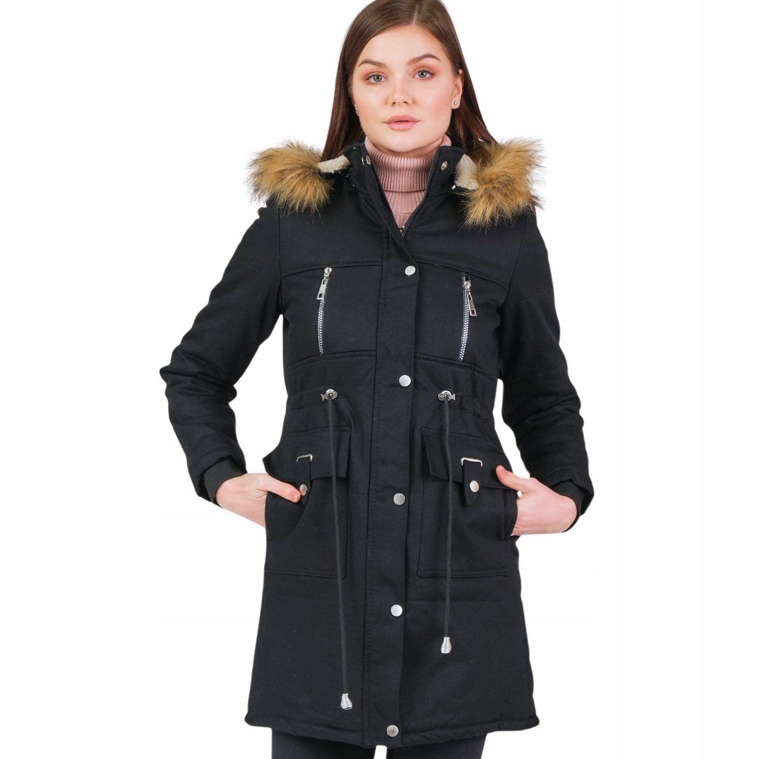 Dámský zimní kabát Dewberry parka tmavě modrá s kapucí vel. L