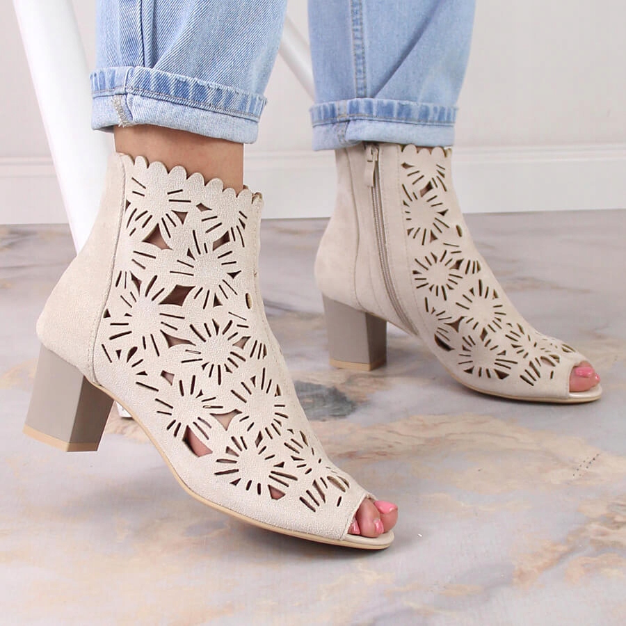 Botki wiosenne ażurowe peep toe M.Daszyński 37 Płeć kobieta