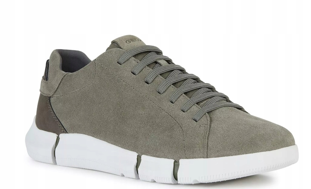 Geox Pánské Šněrovací Sportovní Boty Zelené Kožené 40 Jtj