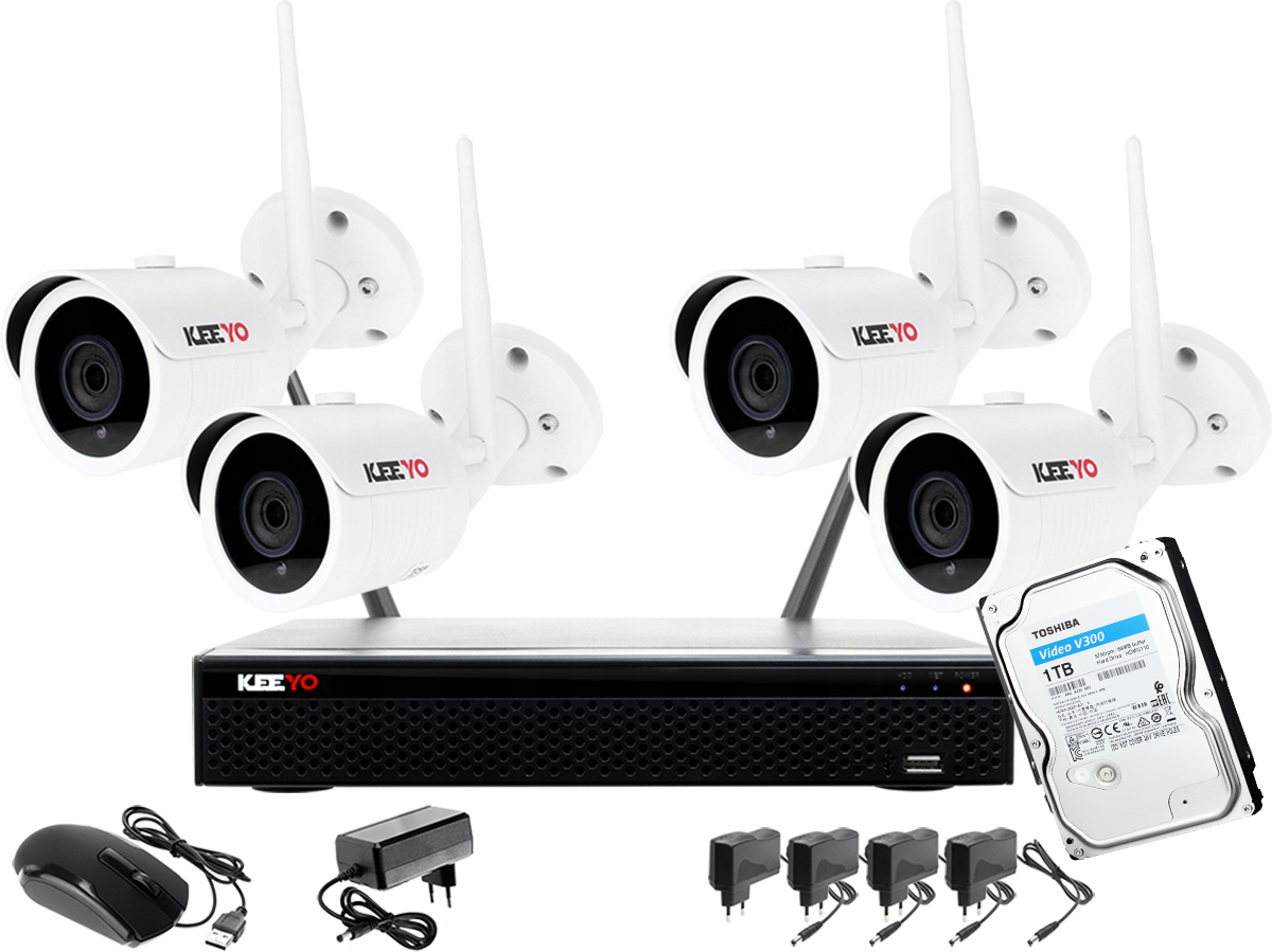 Sada pro monitorování Keeyo LV-NVR8W-IV+LV-IP24W-IV+1TB