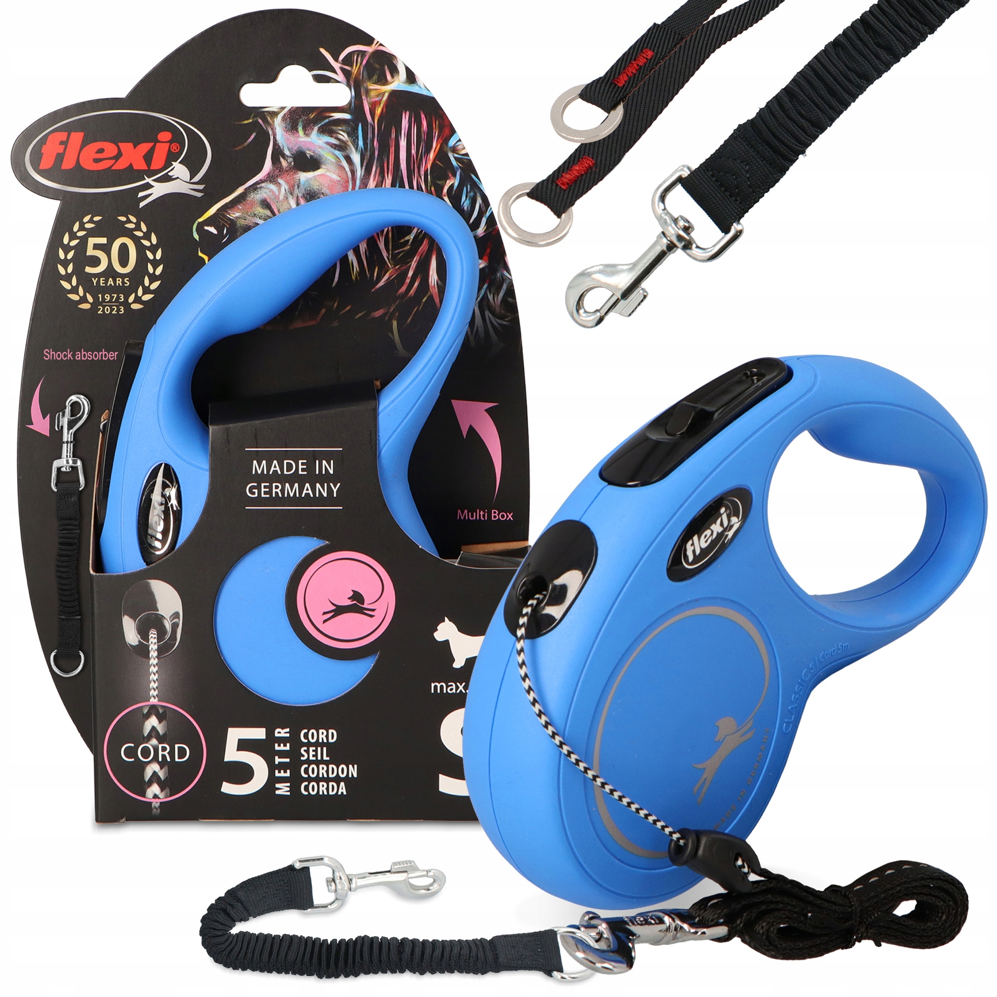 Levně Vodítko Psa 5 m Svinovací lanko Tlumič pro vodítko pro trénink 2 3°