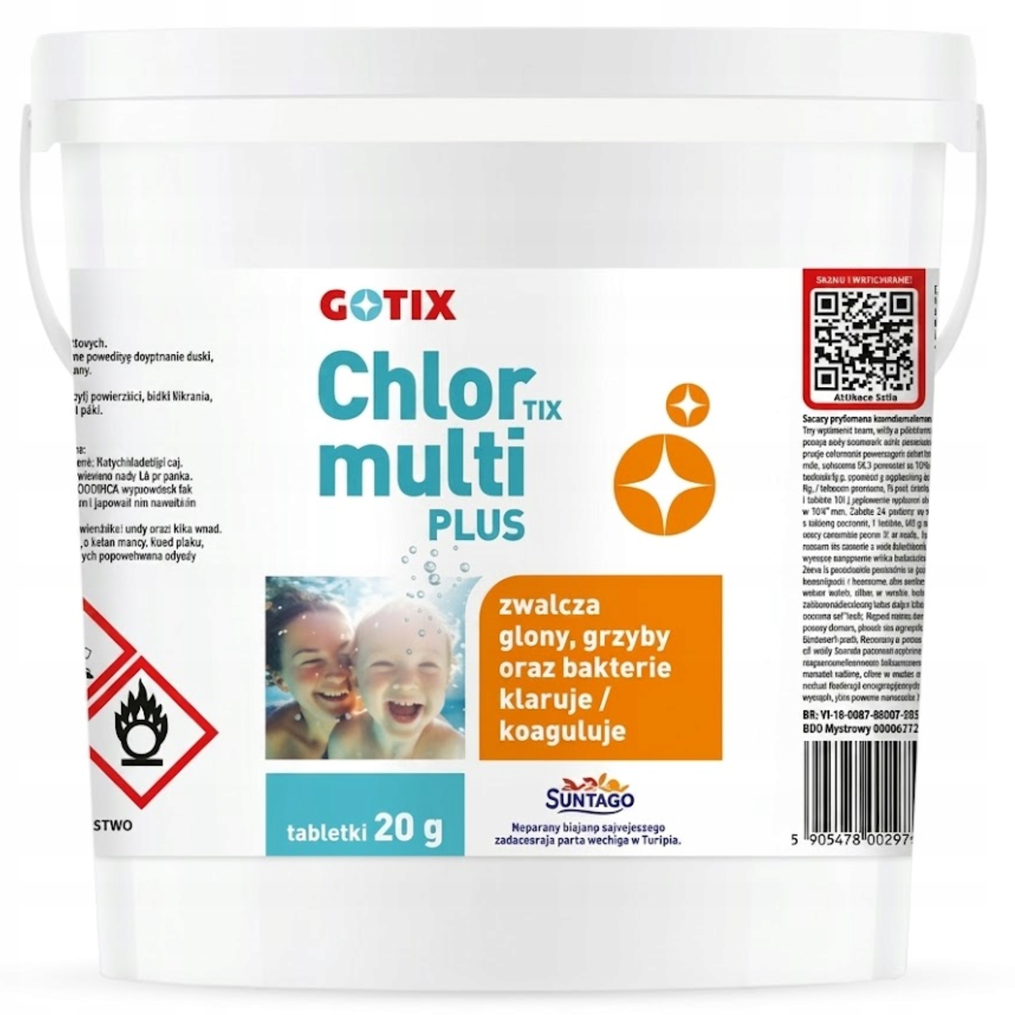 Chlór Tablety do bazéna Jacuzzi Multichlor 5kg 10v1 Gotix Multifunkčné