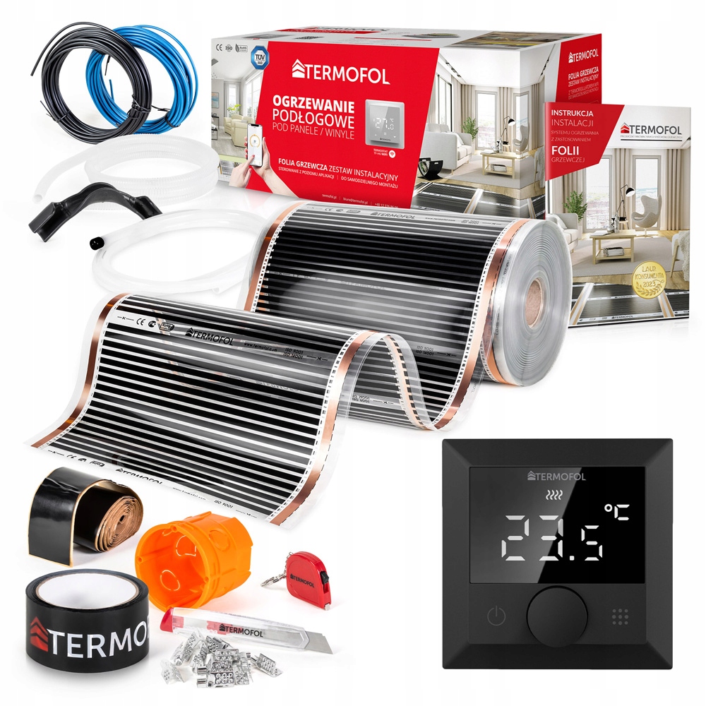 Vykurovacia Fólia Sada Infračervená, výkon 60 W, 50 cm, plocha 38 m2 TF-H5 Black