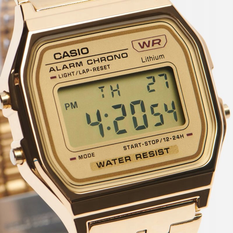 Originální Zlaté Hodinky Casio Vintage A158WETG-9AEF Lewandowski Alarm Box