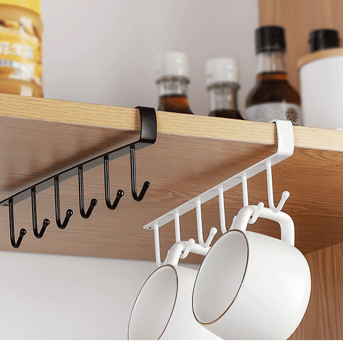 WIESZAK KUCHENNY BEZ WIERCENIA PODSZAFKOWY UCHWYT DO KUCHNI DZWI SZAFKI Kolor czarny