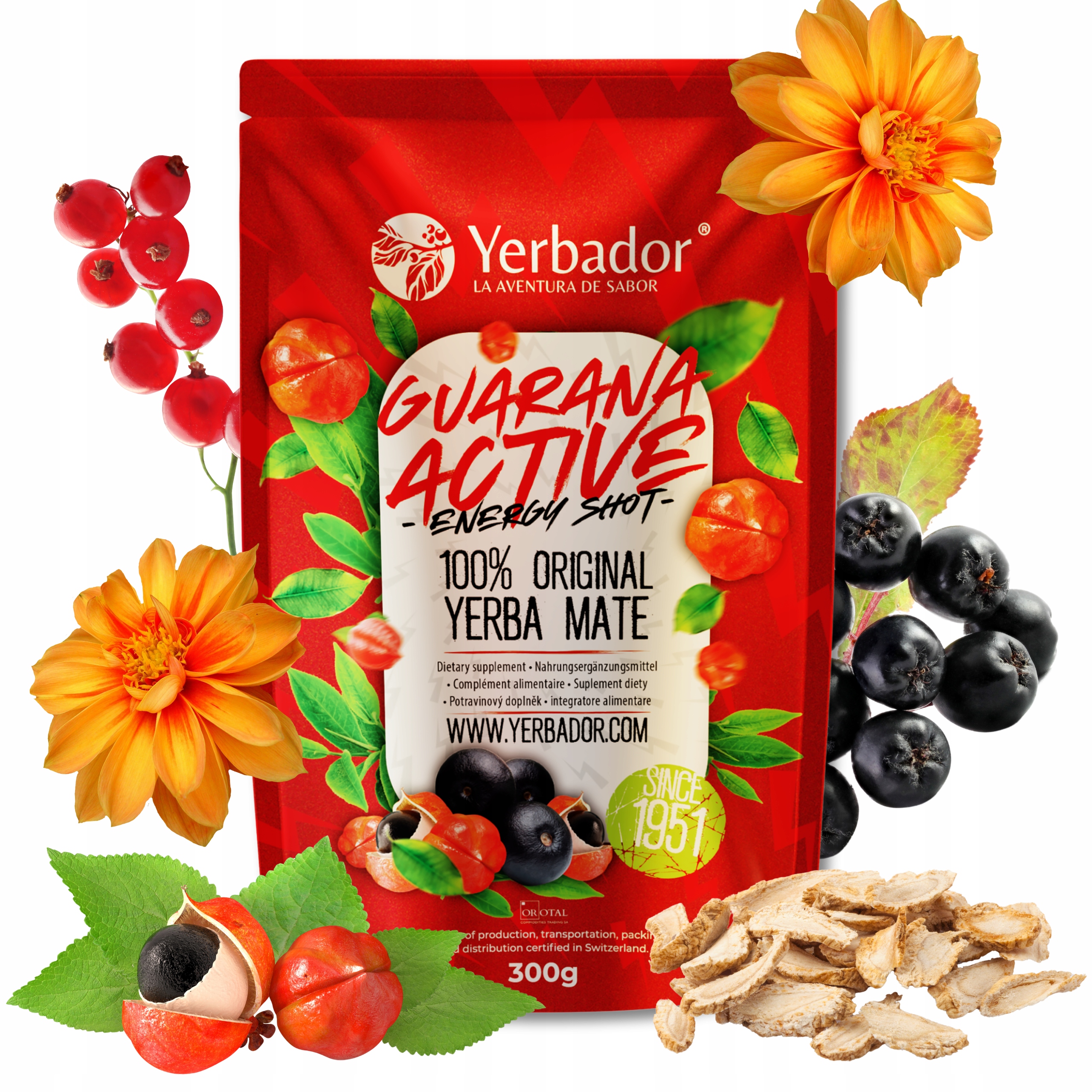 Yerbador Yerba Mate Energia Guarana Na povzbuzení Síla Brazílie 0,3 kg 300 g