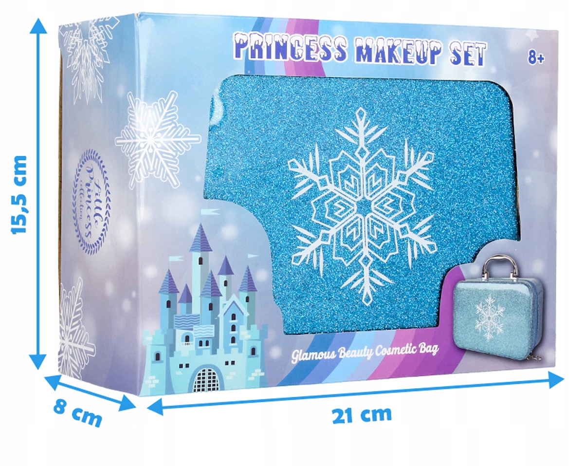 ZESTAW DO MALOWANIA MAKIJAŻU MAKEUP DLA DZIECI TOREBKA KOSMETYKÓW Z KORONĄ Wiek dziecka 8 lat +