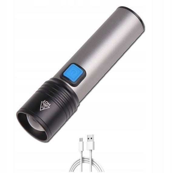 MAŁA PORĘCZNA LATARKA LED T6 1000LM 300M NA USB