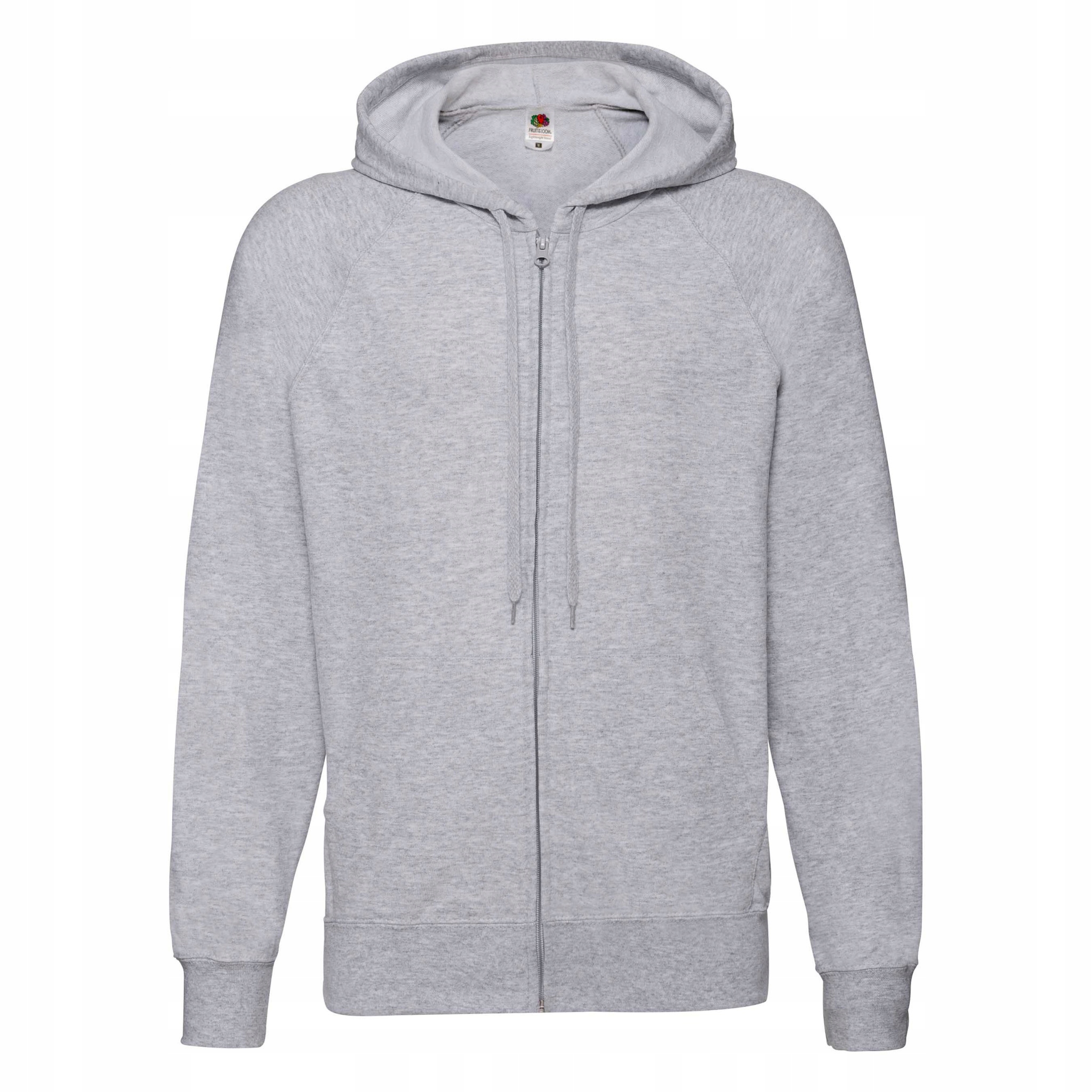 

Lekka Bluza Męska Z Kapturem Zamek XL Heather Grey