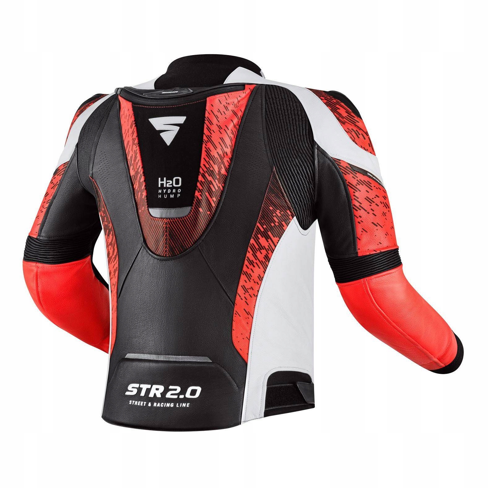 Kurtka skórzana SHIMA STR 2.0 RED FLUO GRATISY Rozmiar 54