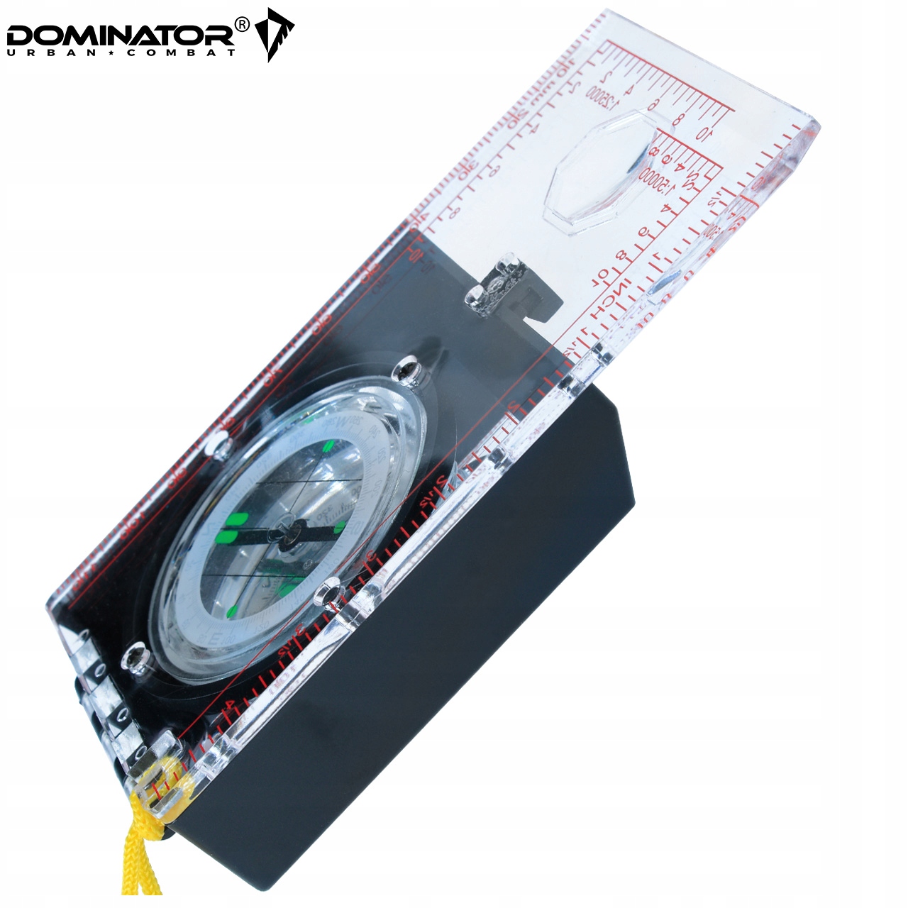 KOMPAS TURYSTYCZNY MAPOWY NA MAPĘ DOMINATOR BUSOLA Z LUSTERKIEM I LINIJKĄ Marka Dominator