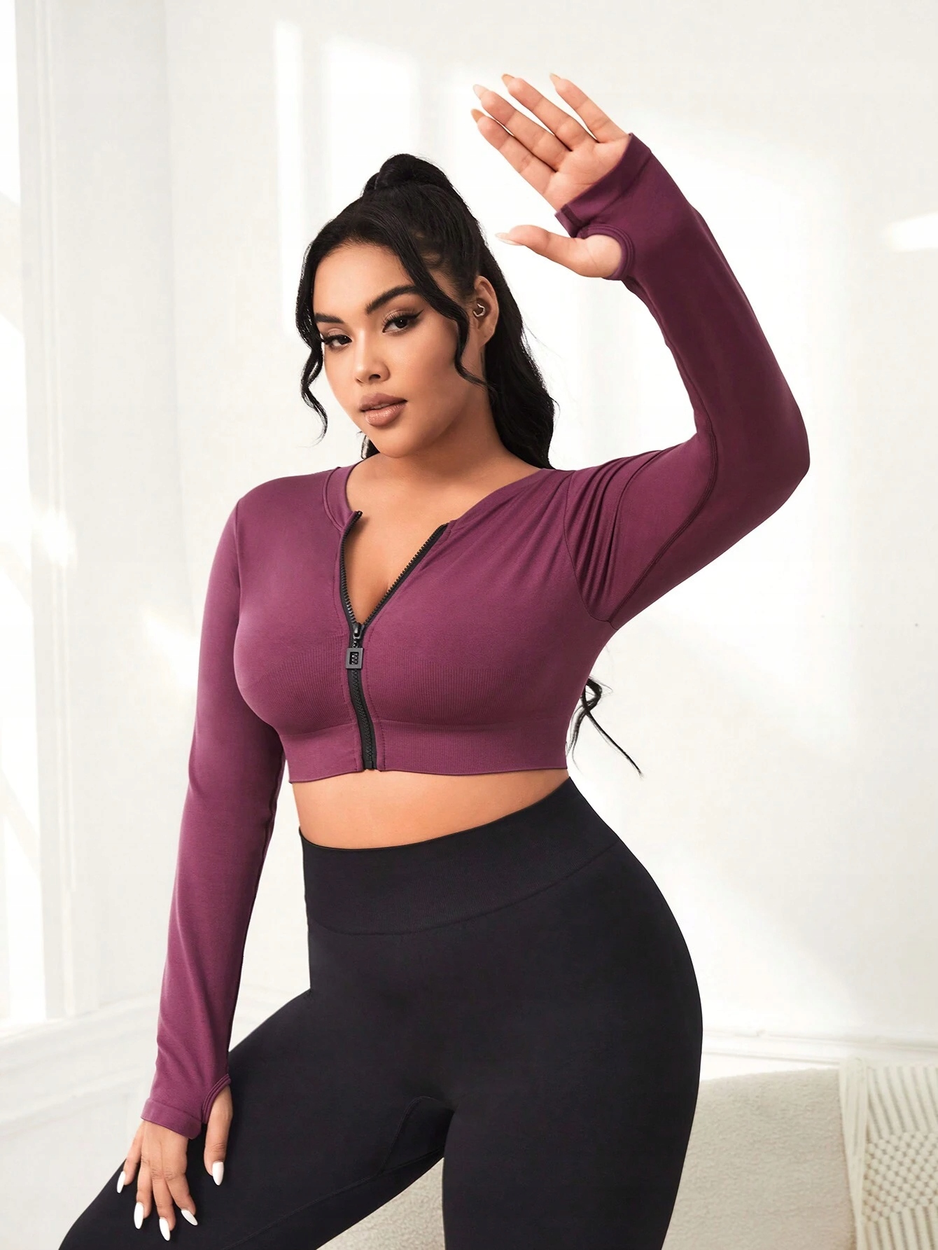 Shein Bordowa Bluza Sportowa Na Zamek Gym Fitness Joga XXL 31797