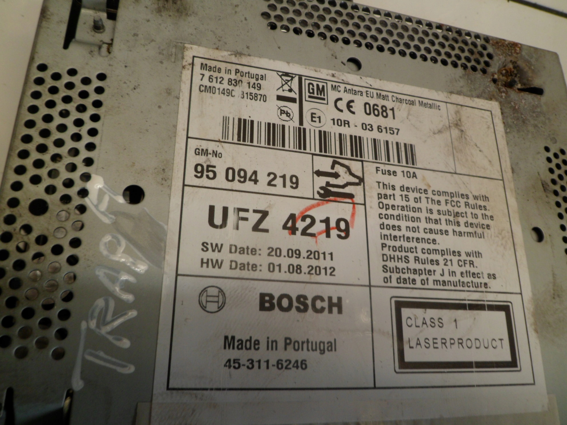 OPEL ANTARA RADIO navigation 95094219