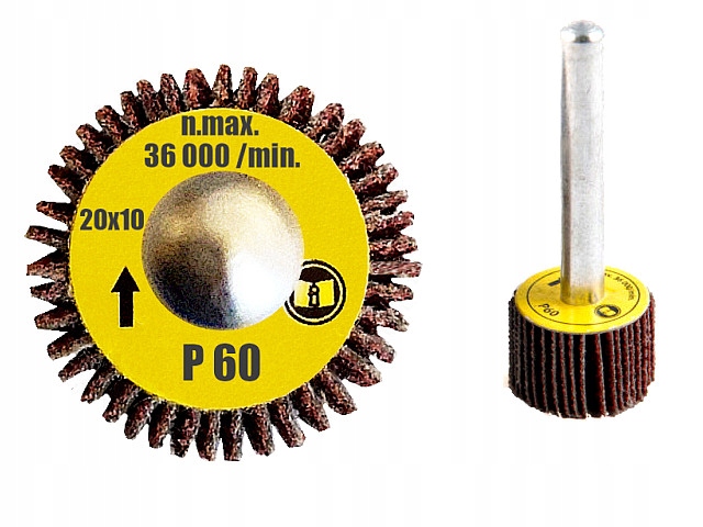 ŚCIERNICA LISTKOWA TRZPIENIOWA NA TRZPIENIU NA WIERTARKĘ 20x10 GR. 60 PL