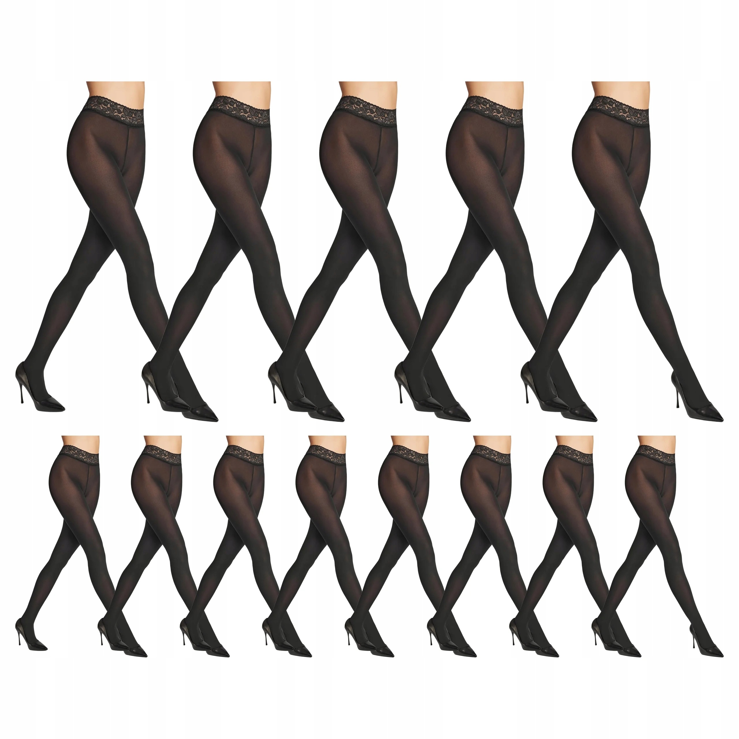 13 x Punčocháče Erotic Vita Bassa 100 den Marilyn Nero 5-XL