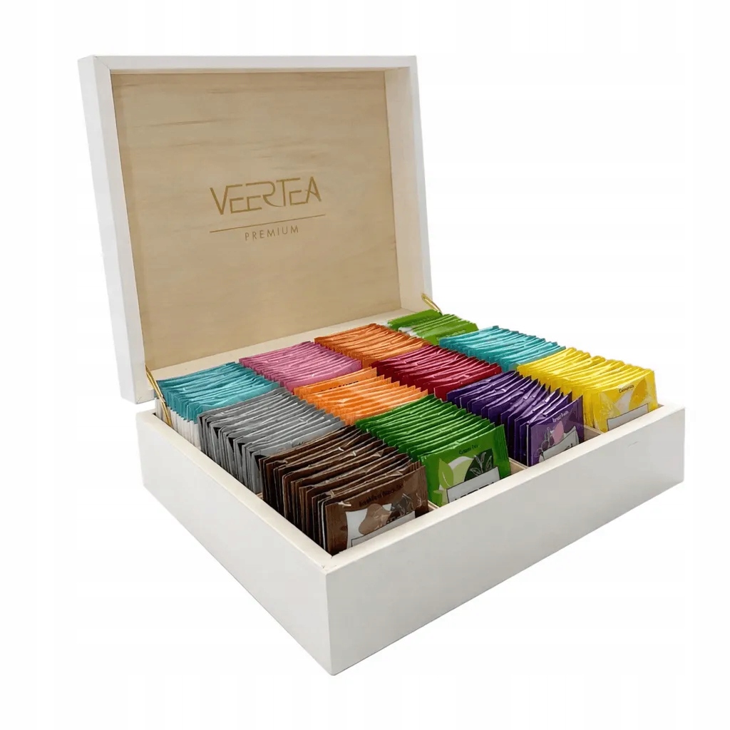 Zestaw herbat Veertea drewniana skrzynka 180 szt