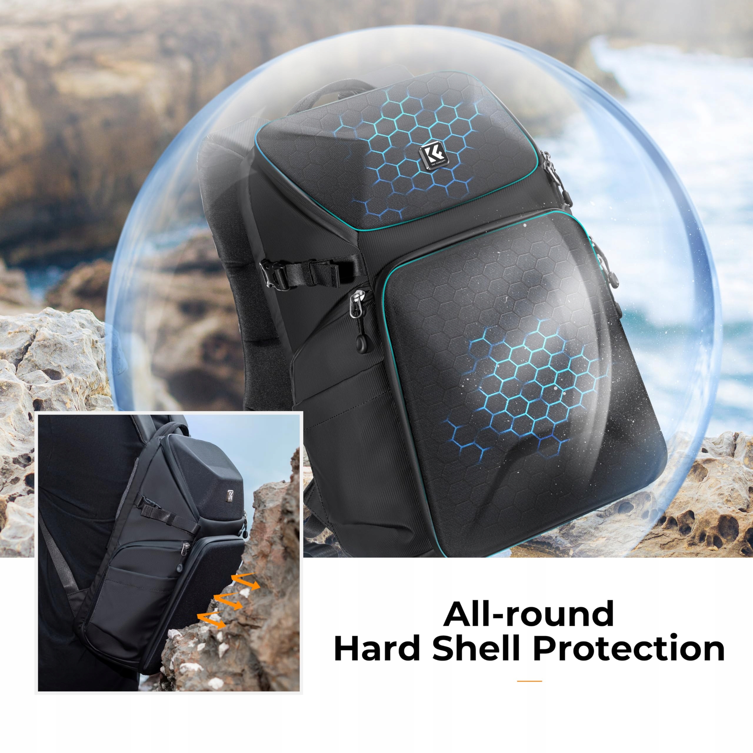 K&F CONCEPT Plecak Na Aparat Wodoodporny Wielofunkcyjny 20L Na DSLR — miniatura 2