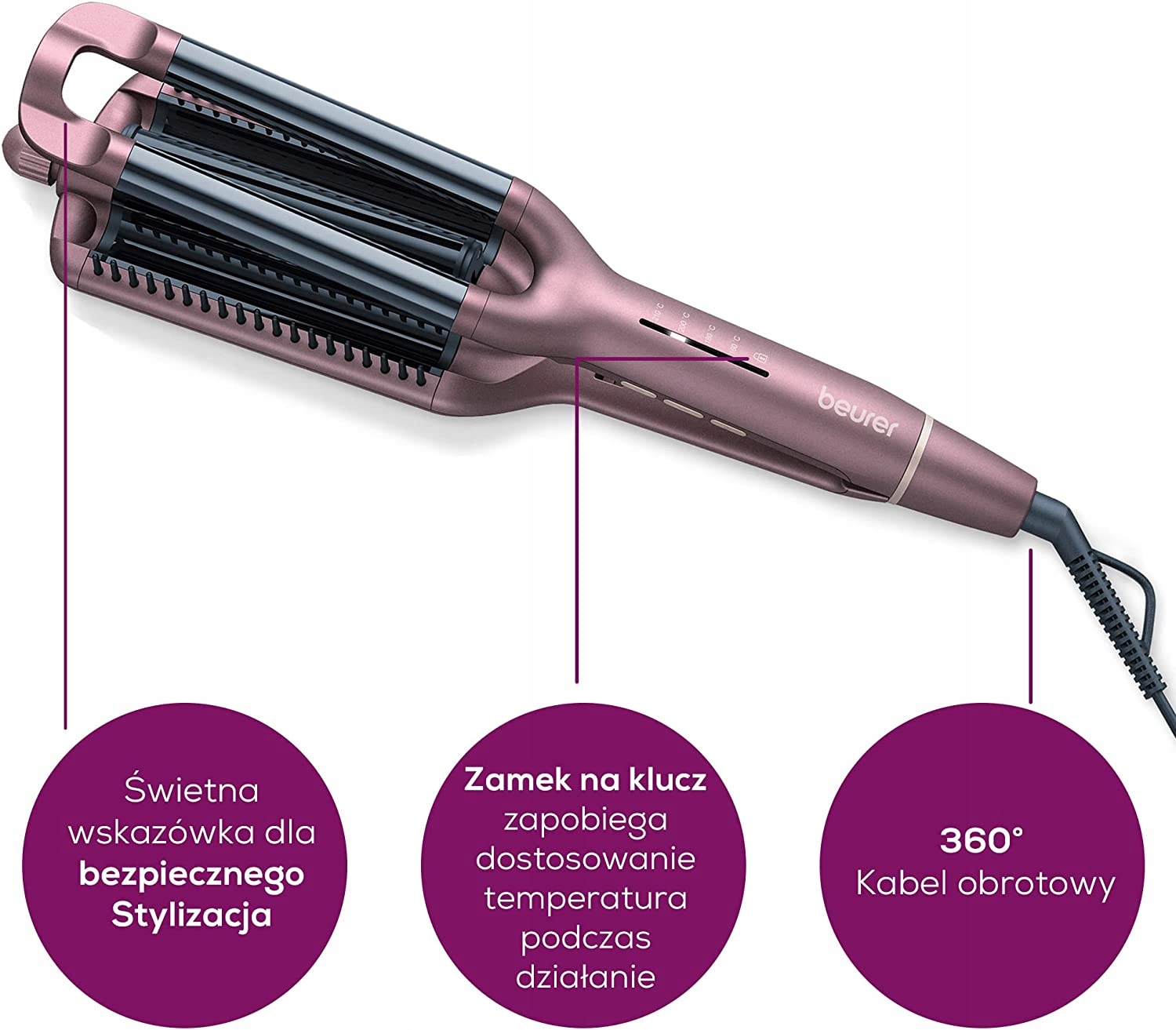 Styler vĺn Beurer HT65 4 rôzne štýly vĺn