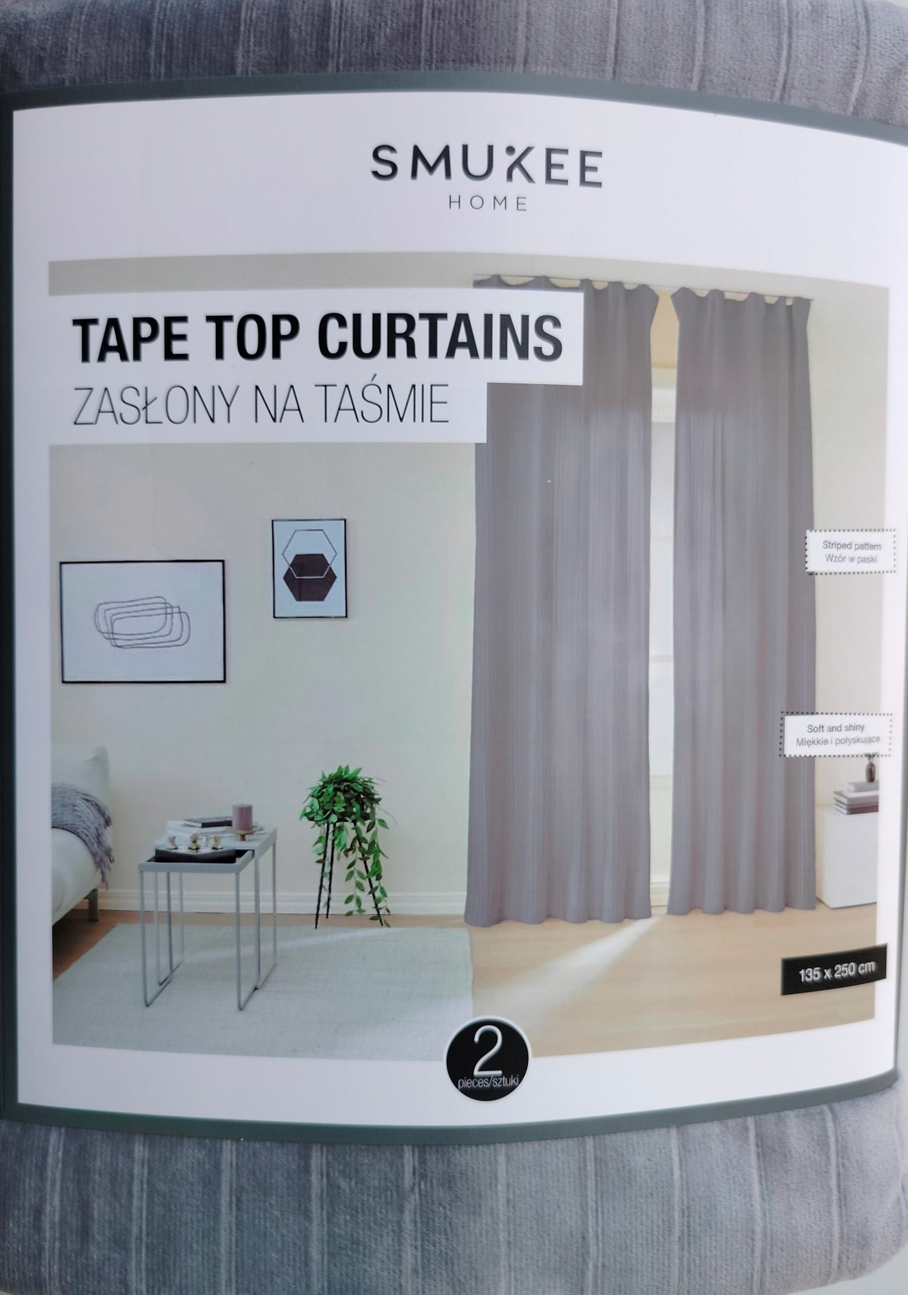 Velurové sametové záclony na pásce Smukee 135x250 šedé 438