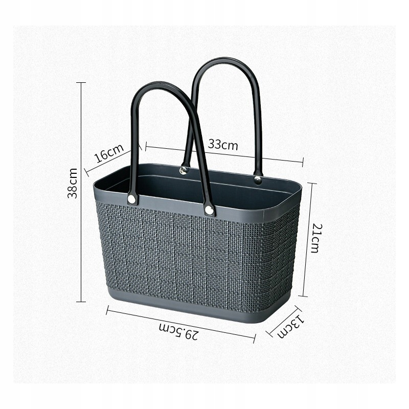 Torebka koszyk zakupowy piknikowy letni grafit Płeć kobieta