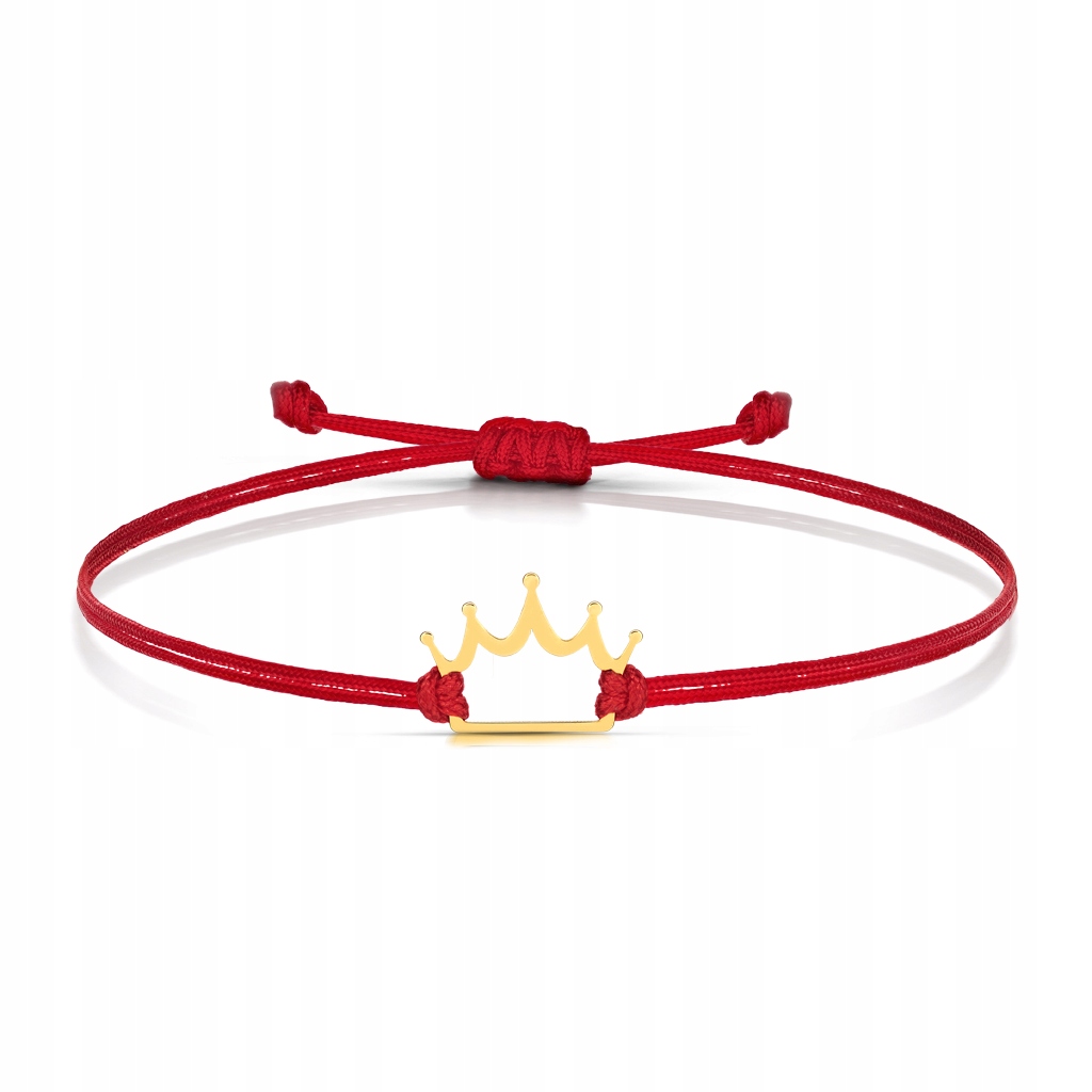 Zlatý Šňůrkový Náramek S Korunkou 585 Gravírování