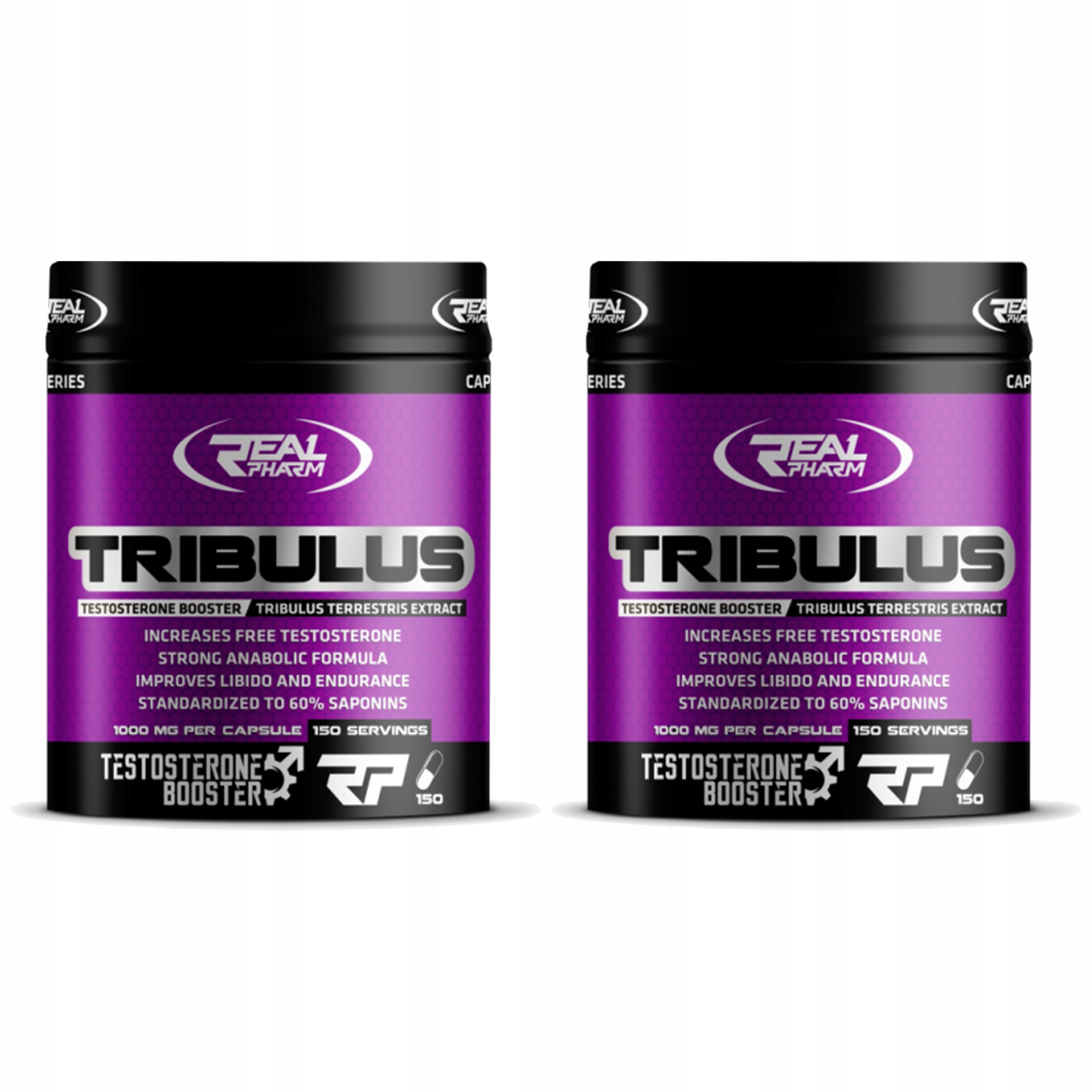 2x Tribulus Terrestris 1000 mg 150 kapslí. Real Pharm – Růst testosteronu