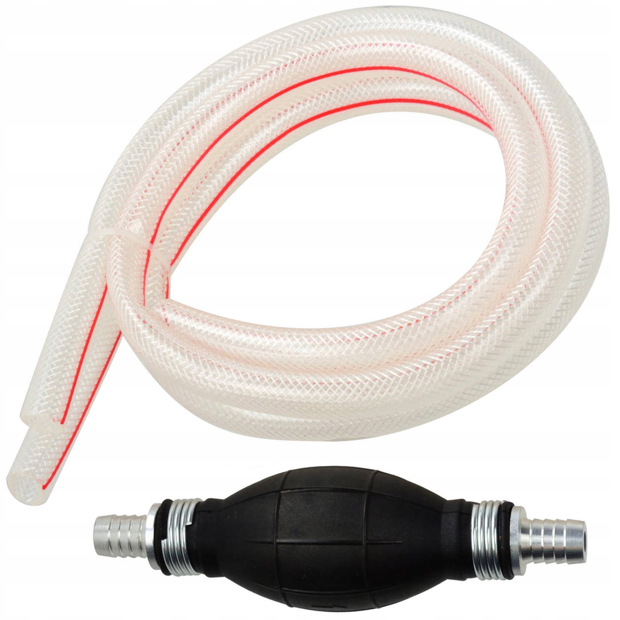 RĘCZNA POMPKA DO PALIWA 12mm WĘŻYKI 2x1m GRUSZA