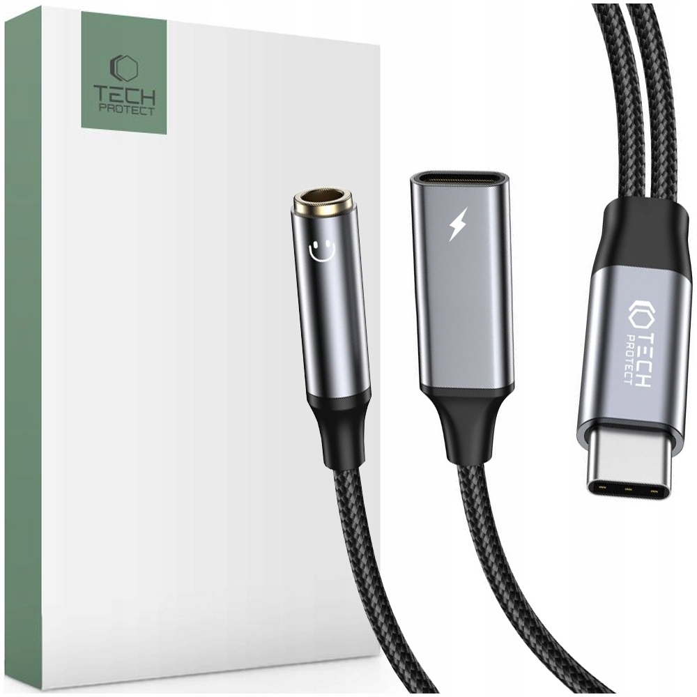 Tech-protect Adapter Przejściówka Type-c Do Mini Jack 3.5MM I Type-c 60W 6A